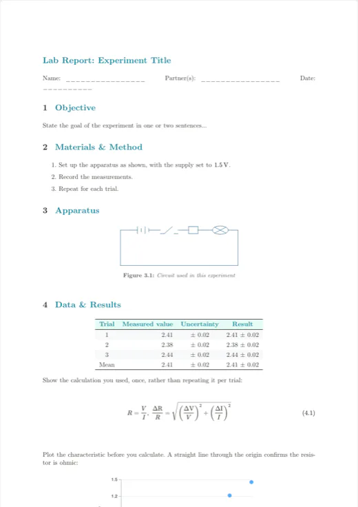 Grafiken & Diagramme — Vorschau eines Beispieldokuments in Texva