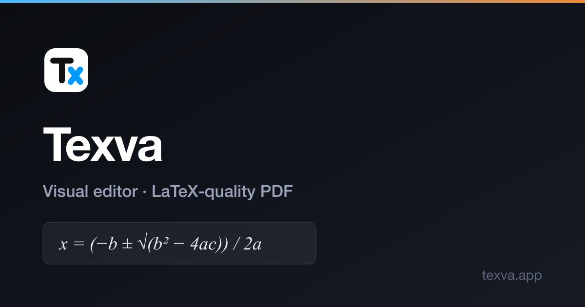 Ảnh xem trước Texva — Soạn đề thi, giáo án và slide, xuất PDF chuẩn LaTeX